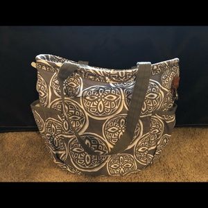 Thirty one gray and white Retro Metro Bag